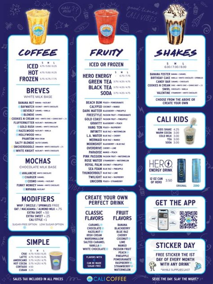 Cali Coffee Menu: A Journey of Flavor and Passion