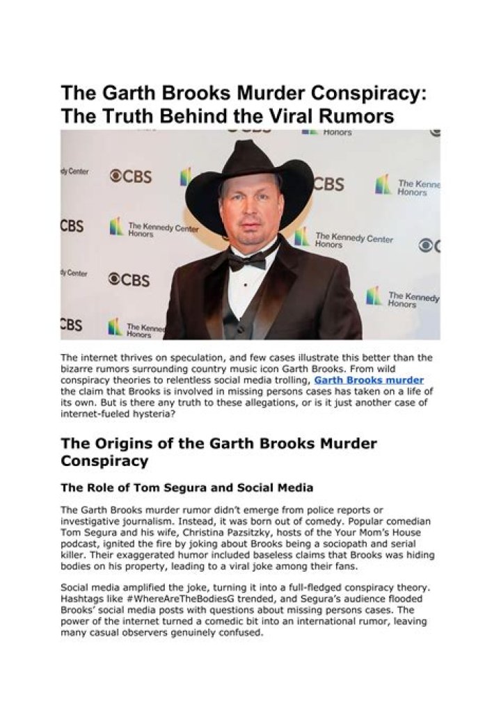 Unraveling the Garth Brooks Conspiracy Theory: Truth or Fiction?